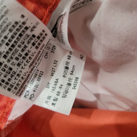 Levis Womens Jeans Size 27 524 Too Superlow Orange Patterned Black Tab Skinny‎ - Picture 7 of 8